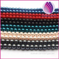 High quality colorful round imitation glass pearl string